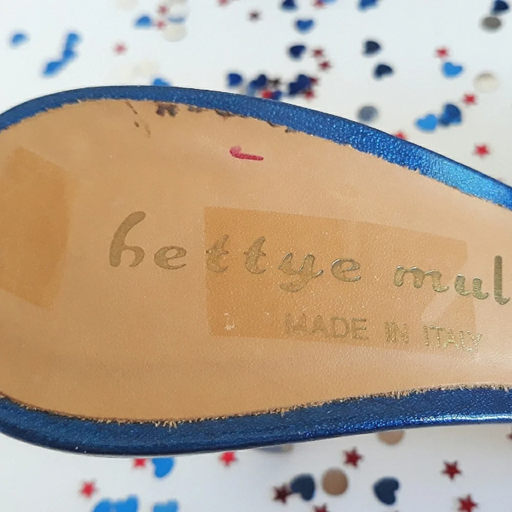 Bettye Muller Madras Leather Platform Heels 37.5 Italy